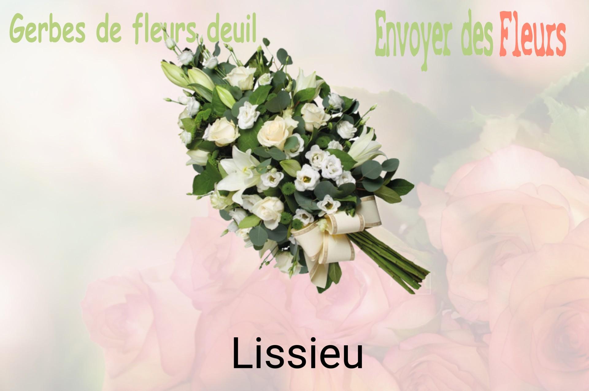 Gerbe de fleurs de deuil livrée à Lissieu
